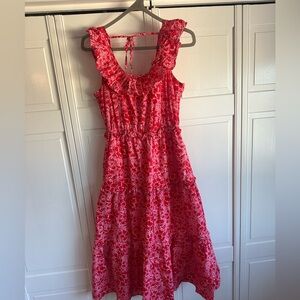 J. Crew Azalea Ruffle Red Floral sundress